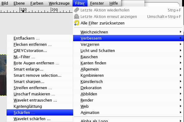 Bild über GIMP nachschärfen - Schritt 1 Bild über GIMP nachschärfen - Schritt 1