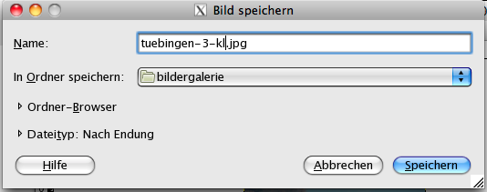 Bild in GIMP speichern - Schritt 2 Bild in GIMP speichern - Schritt 2