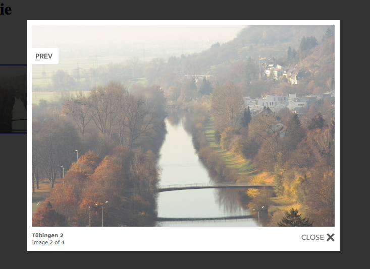 Browser-Ansicht für Bilder benannt nach Themen - mit „Prev“ zum Zurückblättern